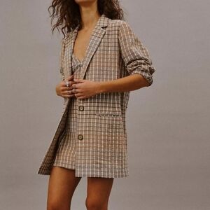 Free People Better Together Dress and Blazer Set in Taupe Combo